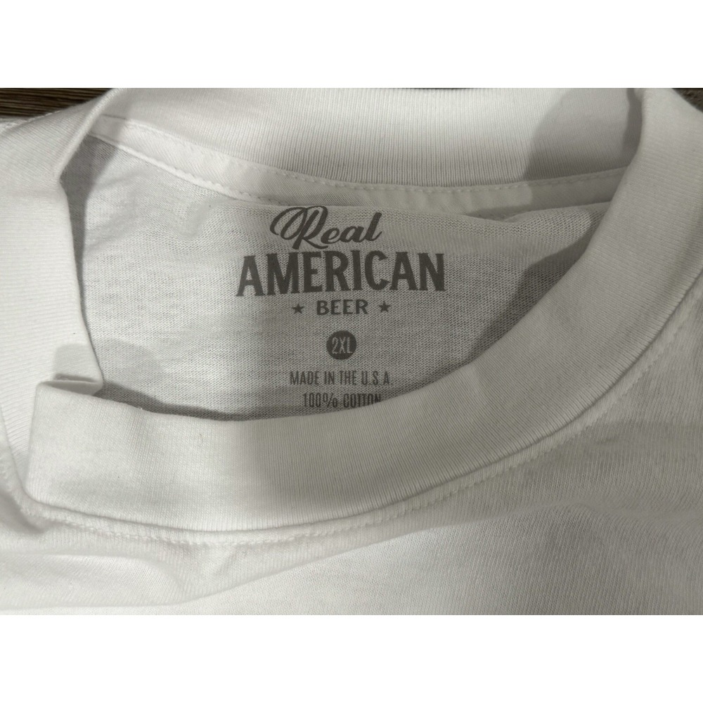 New Genuine Real American Beer Unisex 2XL T-Shirt White Relaxed "Mega Can Tee" - Picture 3 of 3